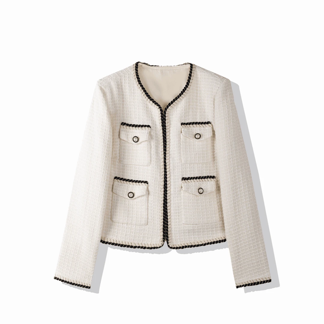 TY/-时尚气质百搭上衣女外套小香风外套*wz 8901