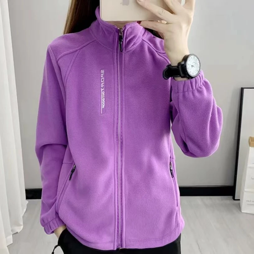 保暖加厚户外开衫春秋休闲绒衣外套摇粒绒女款女士抓绒长袖男开衫