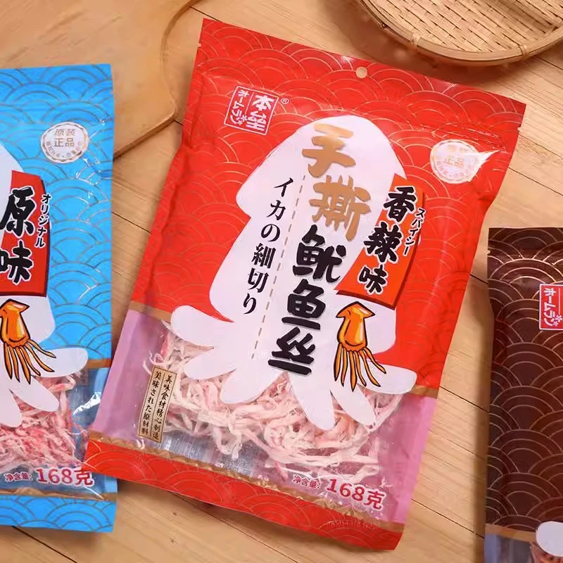 本垒即食手撕鱿鱼干香辣味168g解馋嚼劲海味零食特产休闲小零食