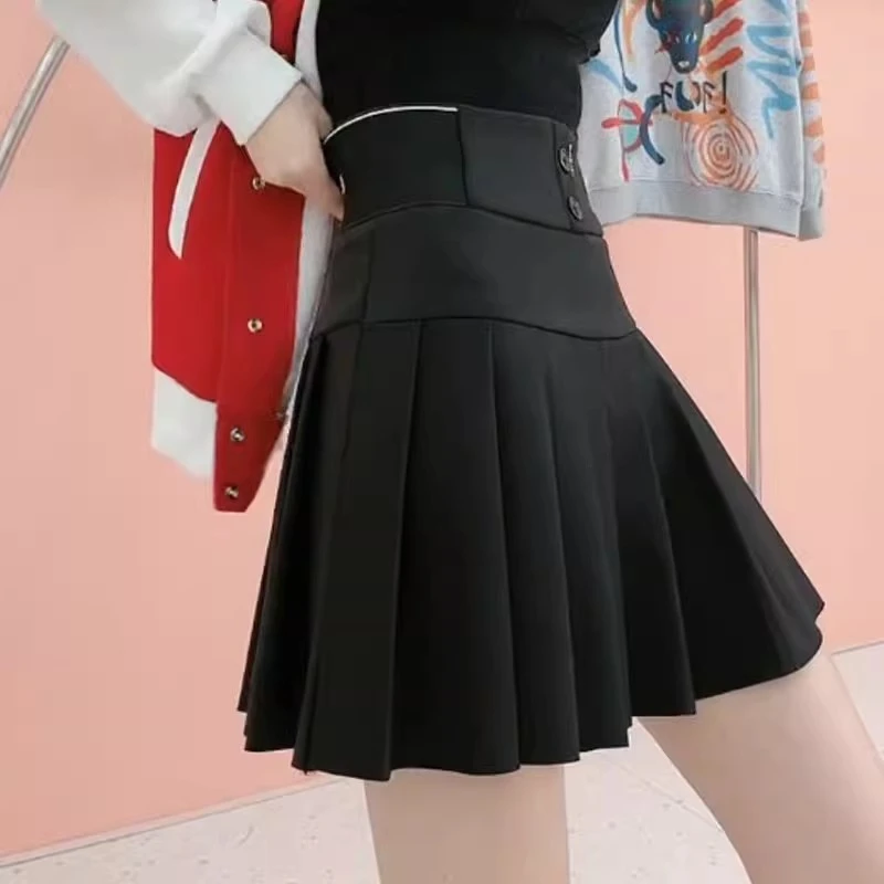 半身裙女款爆款2024新款黑色百褶裙秋款收腹弹力高腰a字短裙秋冬