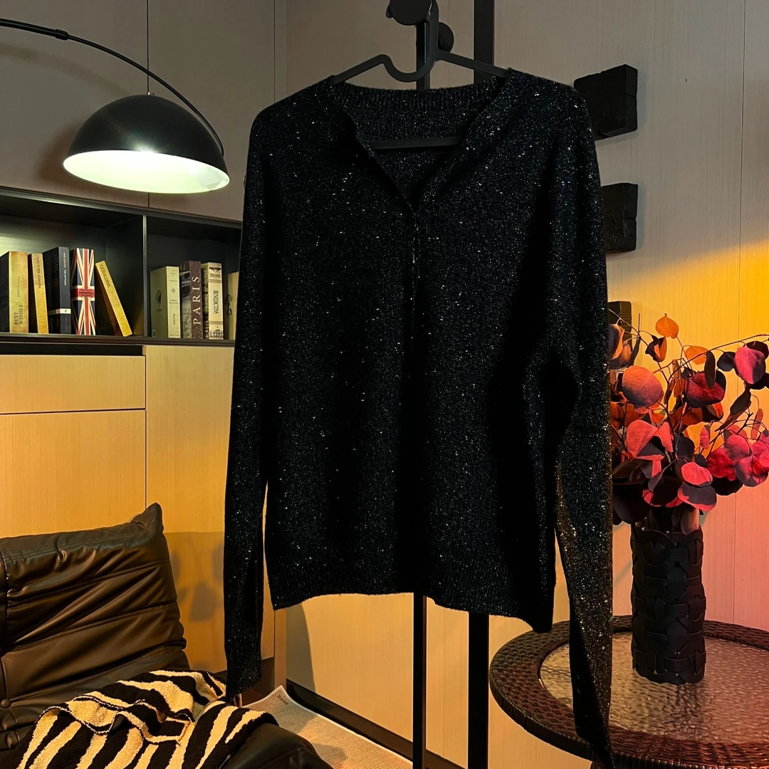 2%Moozza【星空点点】轻奢重工羊毛开衫 极简设计款 亲肤软糯毛衣