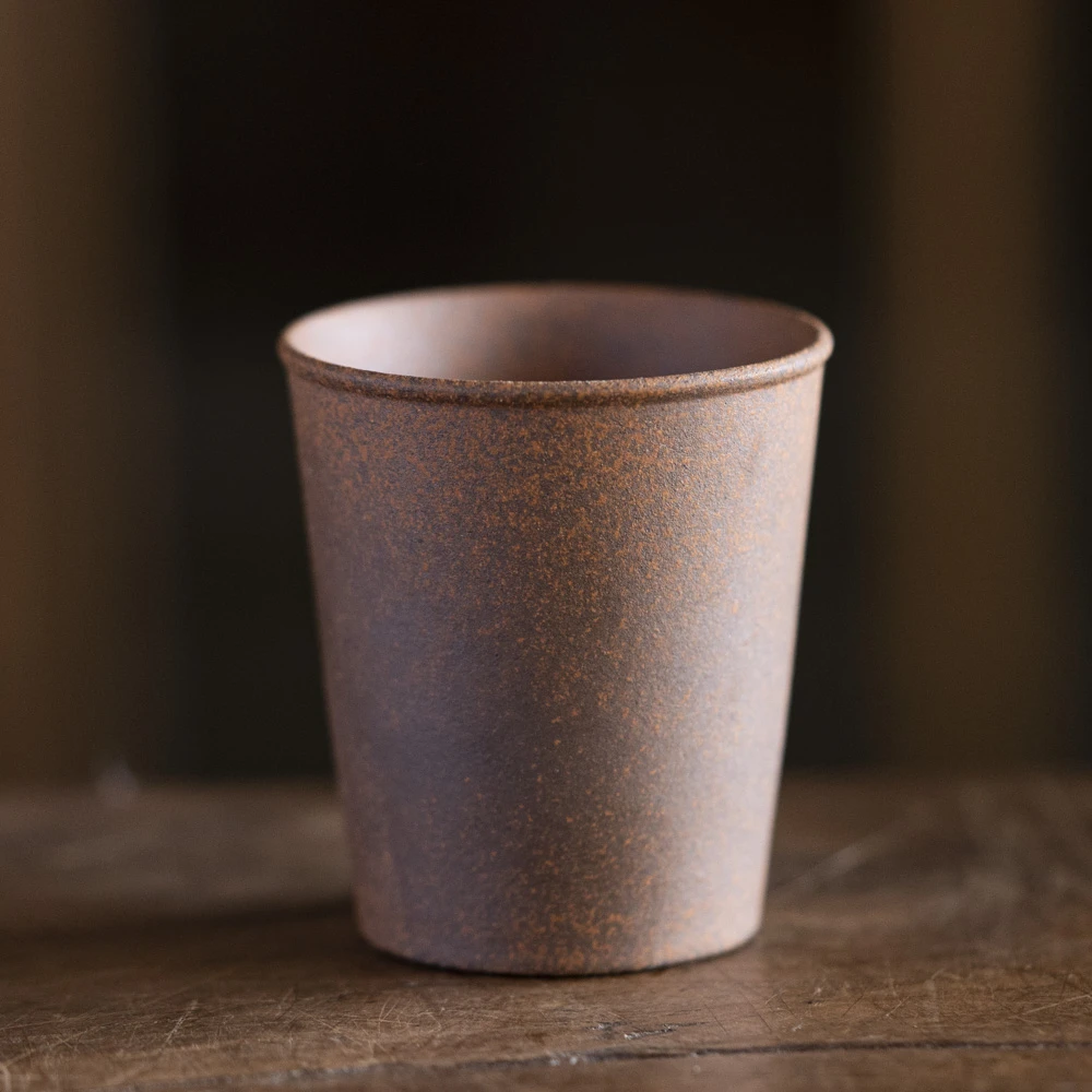 【小田甄陶】-灰念-老岩泥直筒品茗杯茶杯（Q1211）