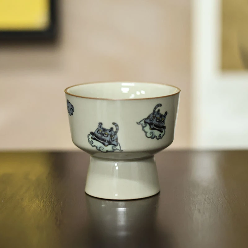 【小田甄陶】老虎点心盘茶室摆件（Q3616）