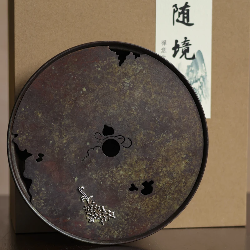 【小田甄陶】福菊蓄水壶承（Q3496）直径19.5CM高5CM