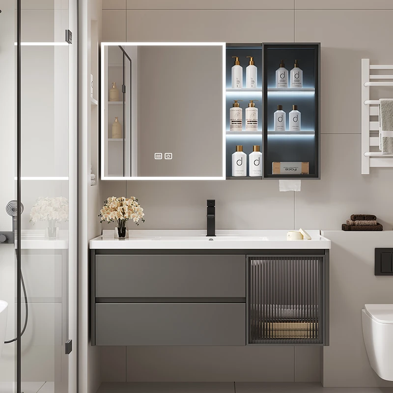 轻奢风抽屉颜值卫生间浴室柜陶瓷一体盆洗漱台面盆卫浴柜子洗手盆