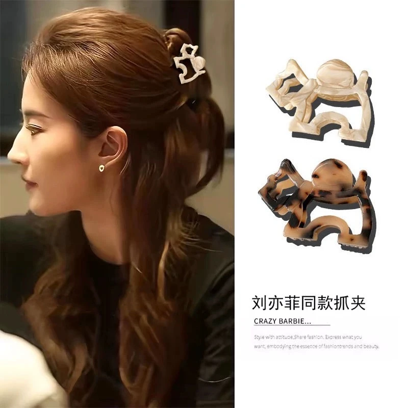 玫瑰的故事刘亦菲同款发夹后脑勺发量少半扎发抓夹中号小狗鲨鱼夹
