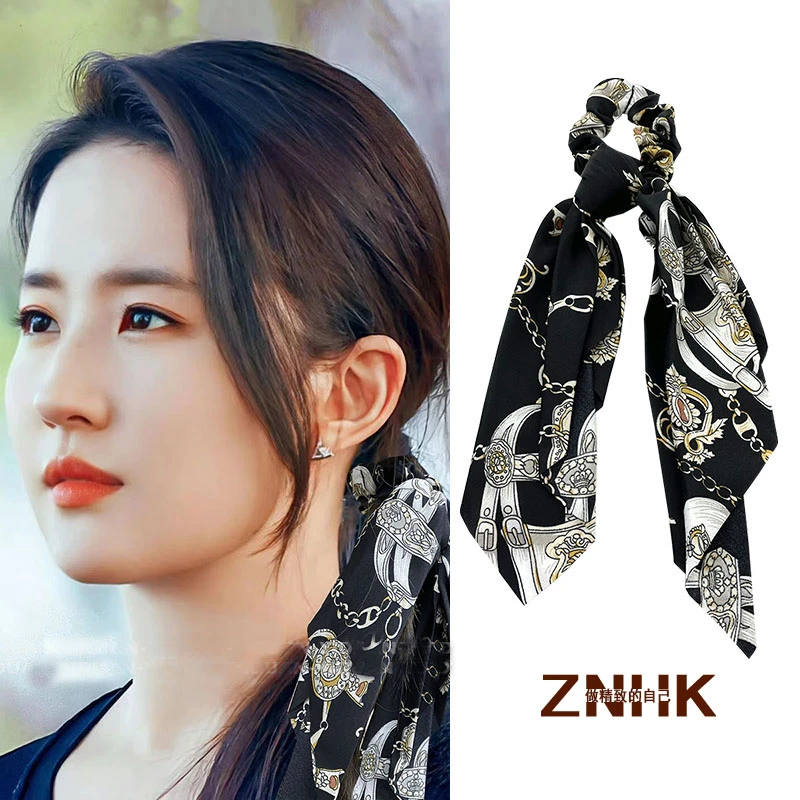 玫瑰的故事刘亦菲同款发带大肠发圈法式高级感绑发扎马尾发绳飘带