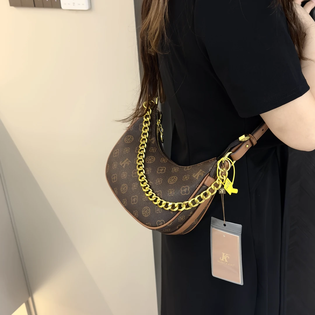 MONICA KIKI/莫妮卡奇奇单肩新款女士包轻奢休闲时尚潮流月亮包