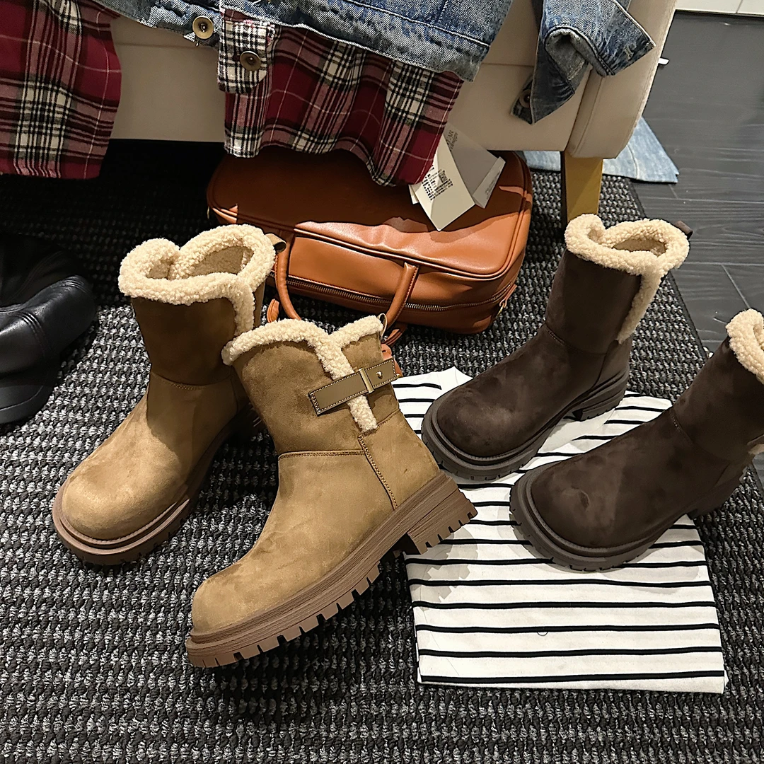 TS短靴秋冬新款加绒加厚保暖时尚百搭雪地靴【云】MTD47440B-CX