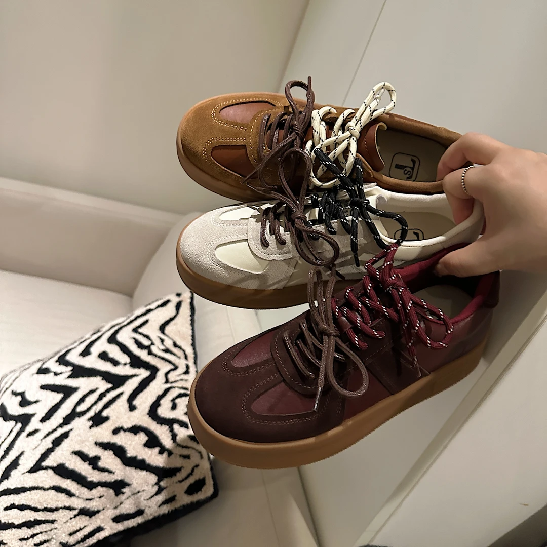 TS/TS时尚休闲鞋2024年秋季新款透气软底系带百搭德训鞋