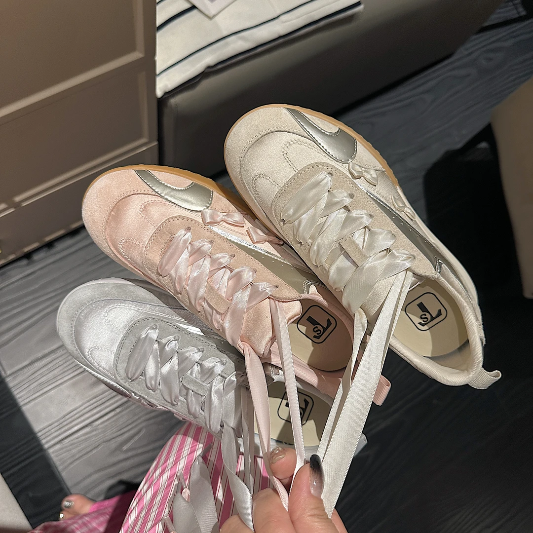 TS/TS2024新款百搭韩版甜美风蝴蝶结平底休闲鞋MTX47258