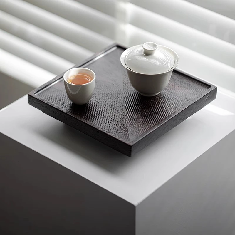 胡桃木茶盘壶承小茶台家用茶杯茶托盘实木干泡台茶海侘寂干泡茶盘