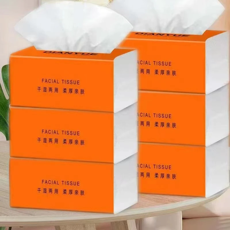 【首单特惠】抽纸5包干湿两用亲肤家用家用面巾纸餐巾纸抽棉柔纸