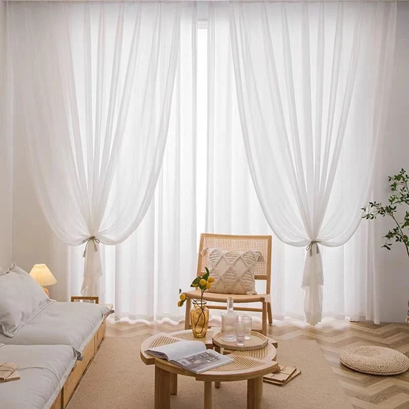 金刚纱纯色透光不透人 客厅卧室飘窗窗帘窗纱链接