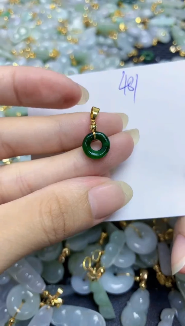 【闪购商品】翡翠挂件合金天然缅甸翡翠A货