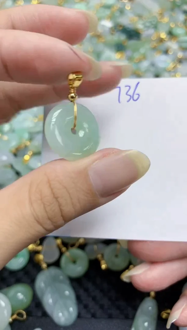 【闪购商品】翡翠挂件合金天然缅甸翡翠A货