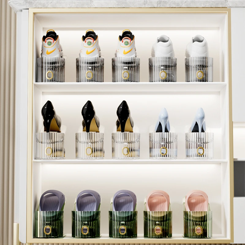 透明鞋子收纳收纳鞋架双层鞋托宿舍门口鞋柜柜子拖鞋鞋子置物架