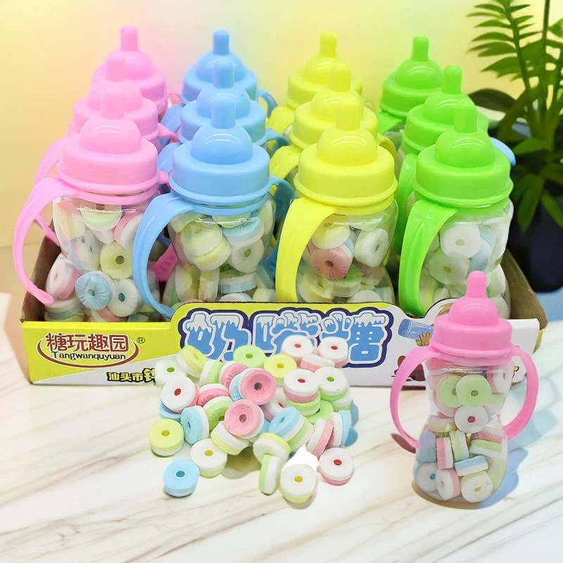 奶瓶口哨糖混合水果味哨子糖圈圈糖奶瓶糖奶嘴糖校园网红零食糖果