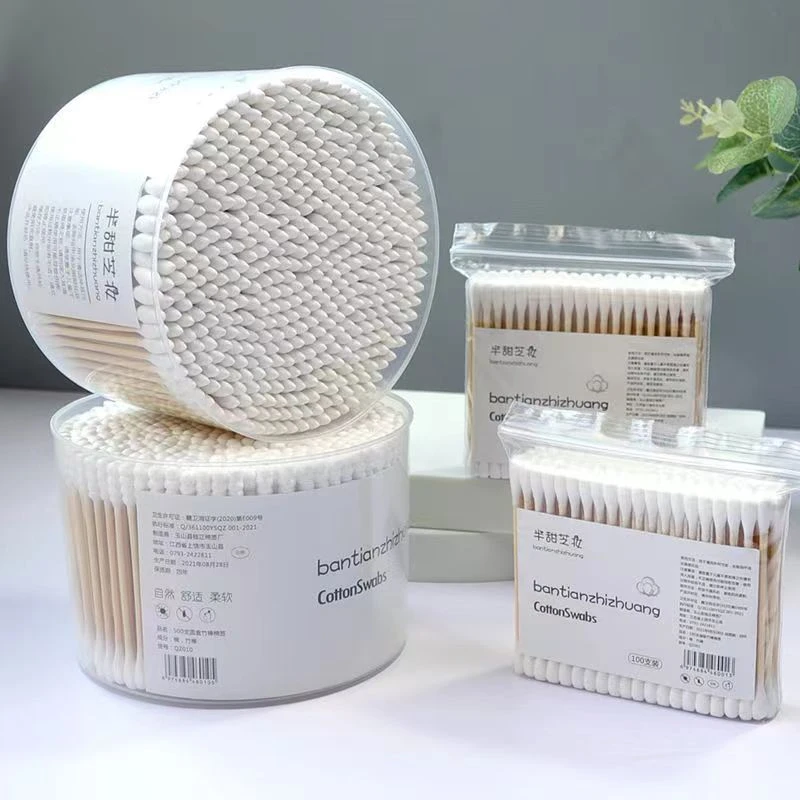 【100-2000支】一次性棉签掏耳朵清洁双头棉签圆头竹棒家用化妆棉