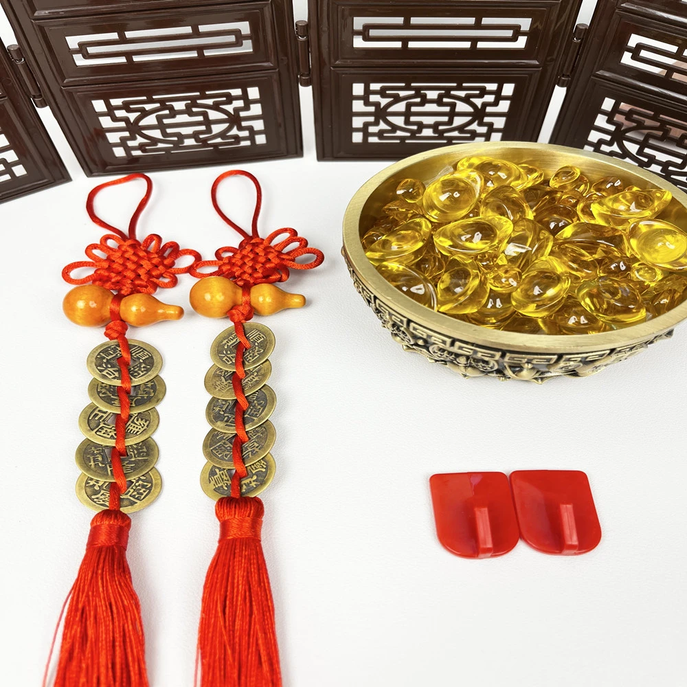 全红吉祥结葫芦挂饰挂件中国结桃木葫芦挂件室内门挂件