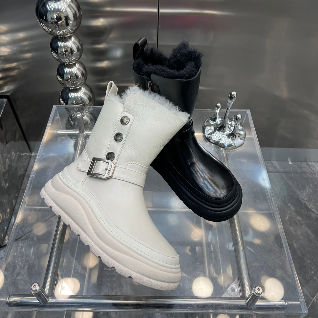 【现货】2024冬季新款羊皮毛一体时尚雪地靴松糕底真皮大棉鞋785-2
