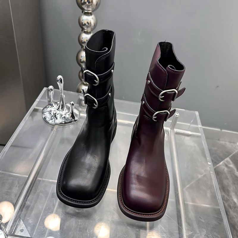 【现货】皮带扣英伦风复古马丁靴女2024秋季新款高级感短靴56790-33