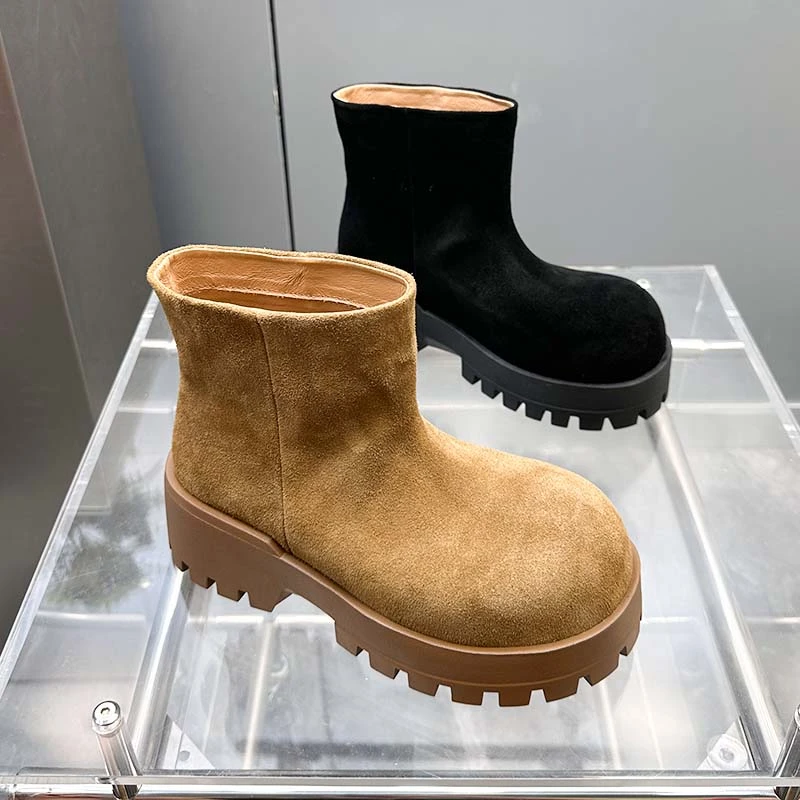 【现货】英伦风复古切尔西靴2024新款秋季短靴真皮春秋单靴P6037-1