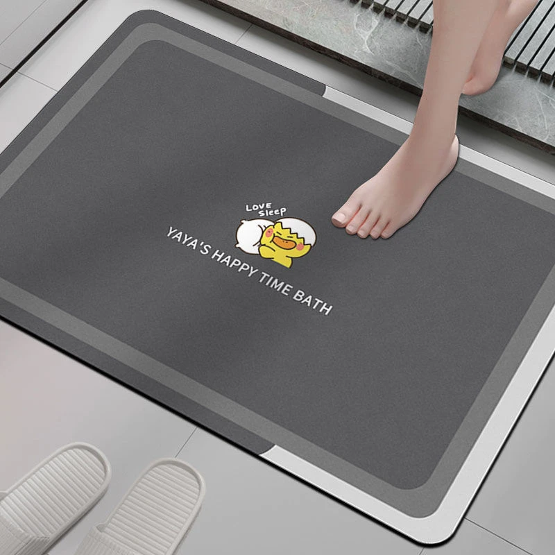 多莱妮浴室吸水地垫卫生间速干脚垫硅藻泥家用可爱卡通耐脏防滑垫