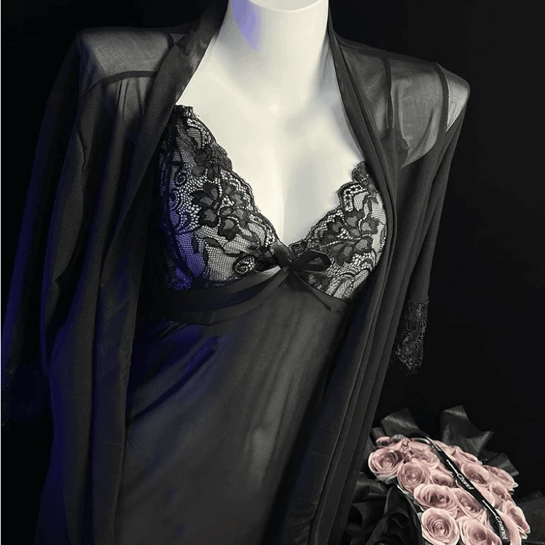 Xunmi/浔觅润丝 蕾丝网纱网红吊带诱惑性感睡衣