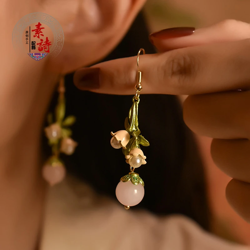 合金耳饰 古典超仙银耳环新款中式设计感气质高档耳坠配旗袍汉服