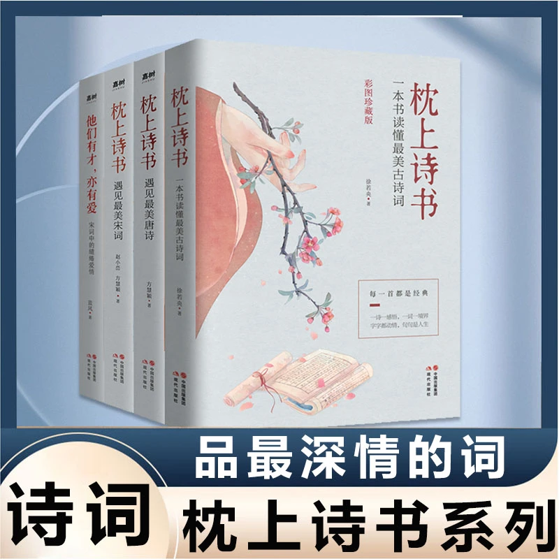 枕上诗书系列全4册 枕上诗书 一诗一词一故事诗词歌赋书籍古诗词