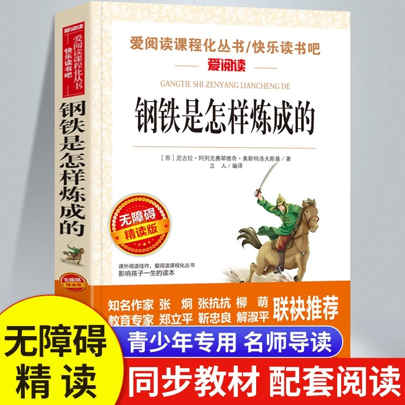钢铁是怎样炼成的 初中课外阅读书书目名著 初中生原著 快乐读书D