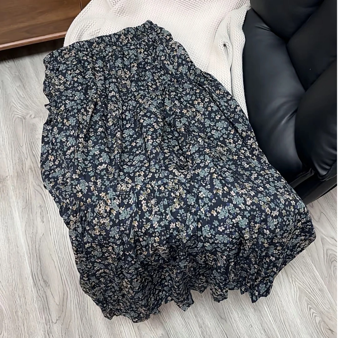 【原歌】春款浪漫复古碎花半身裙 YG301