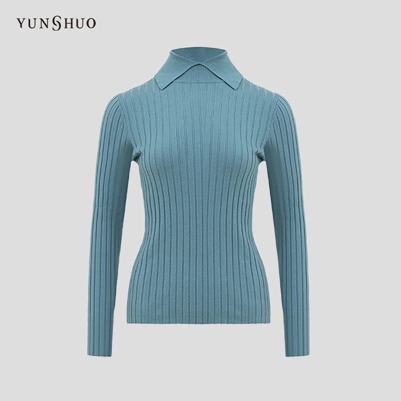 YUNSHUO 针织上衣女高领修身显瘦套头毛衫739344