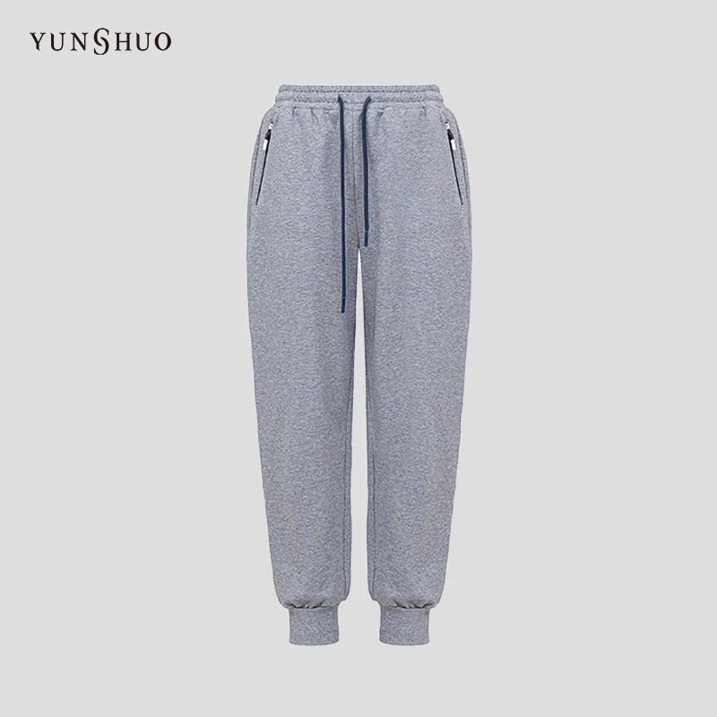 YUNSHUO运动裤女秋季新款松紧高腰宽松休闲显瘦哈伦裤子199692