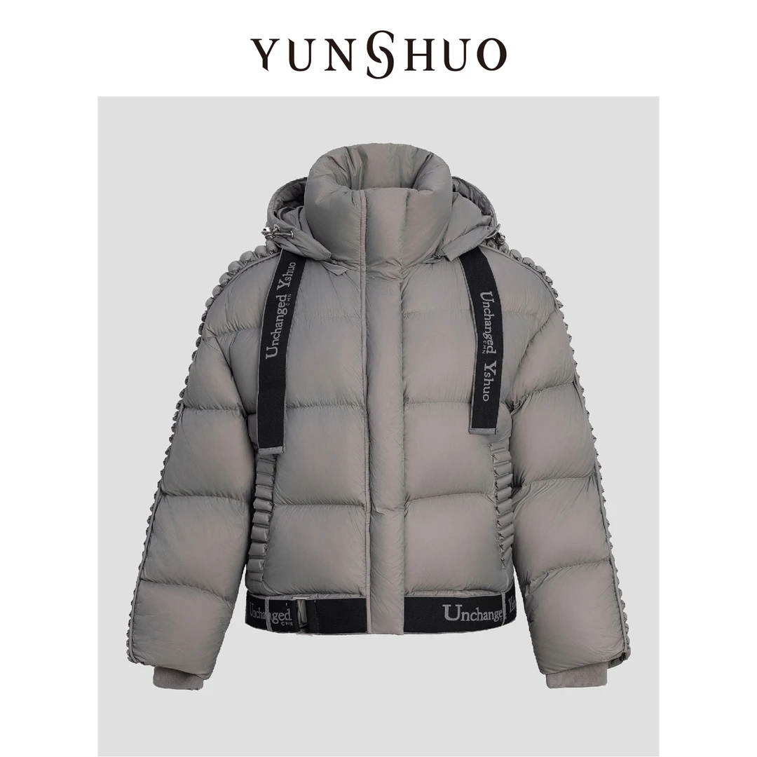 YUNHUO允硕短款羽绒服女冬季新款白鸭绒时尚保暖连帽羽绒衣815086