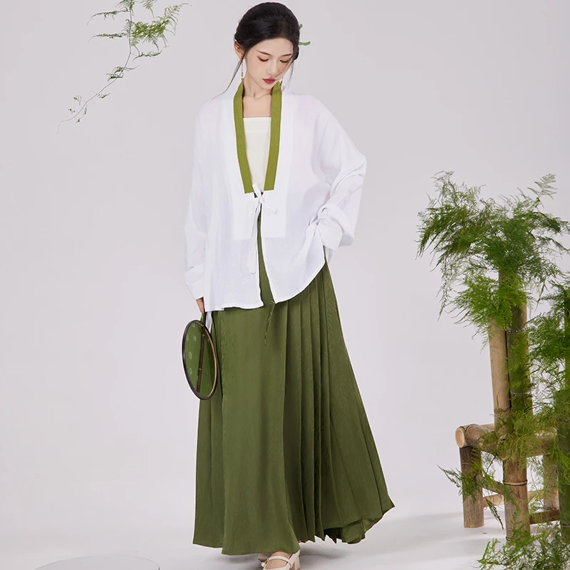 暗袖盈香原创[小荷]汉服女提花百迭裙宋制秋冬交领合领衫国风日常