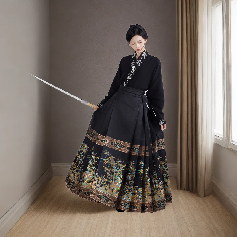 暗袖盈香金乌湘痕国风明制汉服女飞机袖上衣织金马面裙百搭大衣