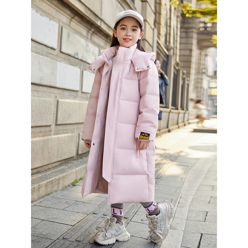 【商场同款】儿童羽绒服男童中长款冬季白鸭绒女童中大童加厚保暖