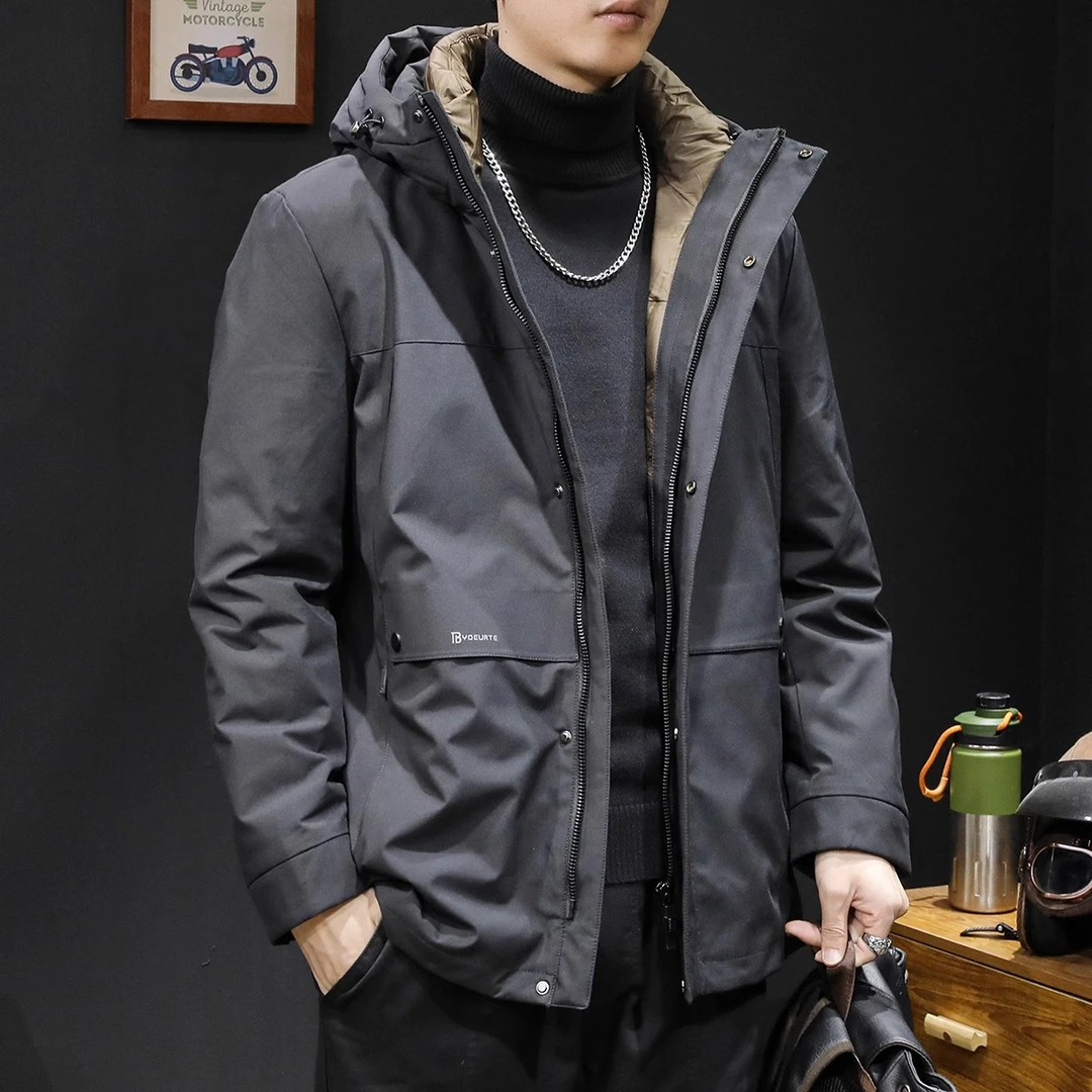 鹅绒新国标羽绒服男冬季连帽保暖2025新款潮牌大码羽绒服男款冬季