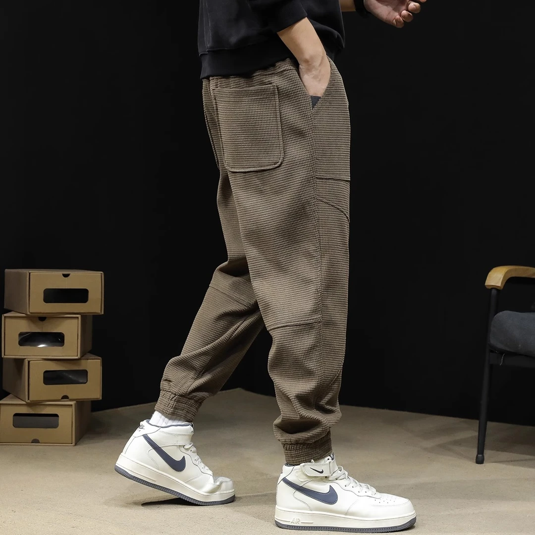 灯芯绒休闲裤男士秋冬款潮牌大码2025新款运动裤子束脚冬季男裤厚