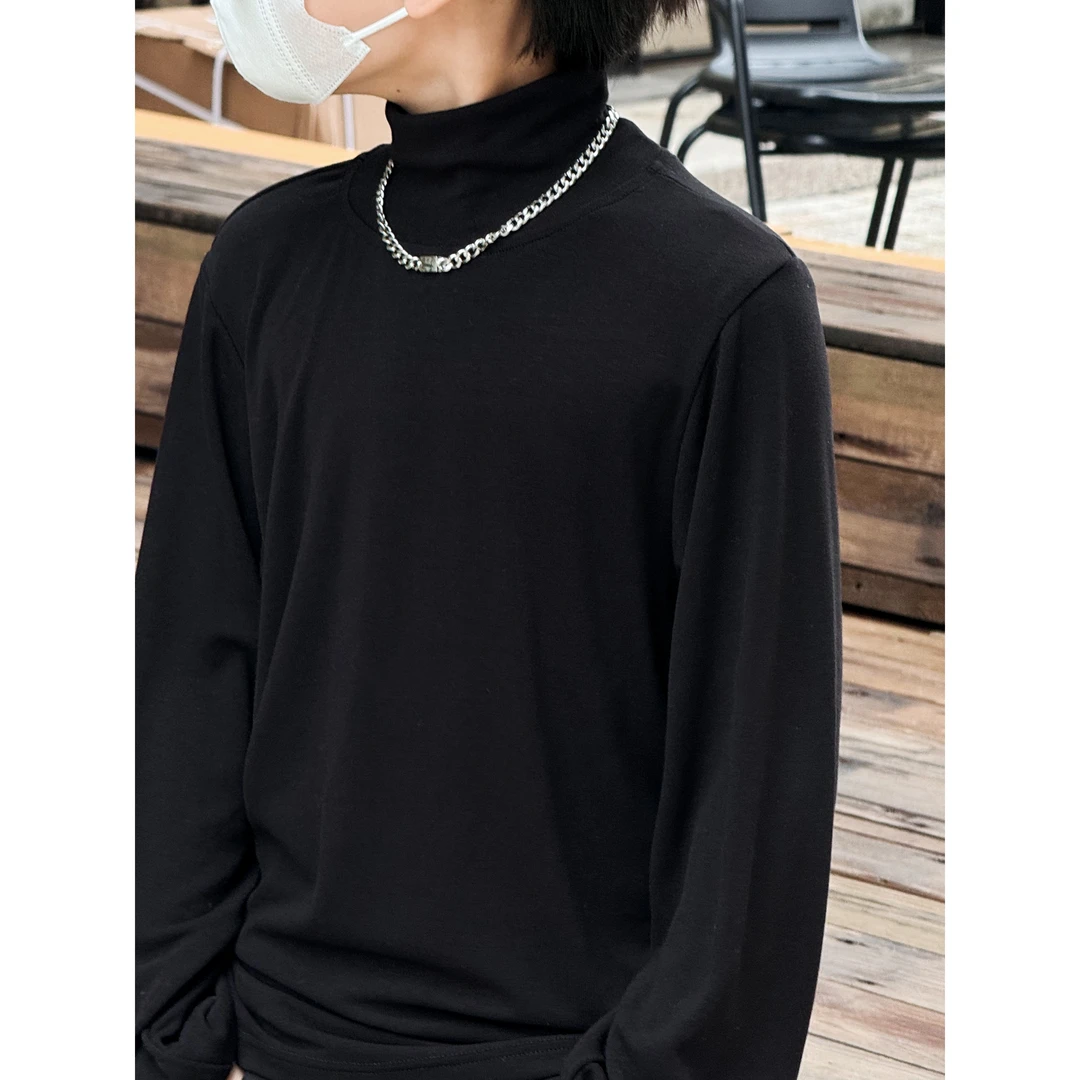 THE LUHAN 【质感高领】春秋黑色潮流百搭高领中大男童长袖24389