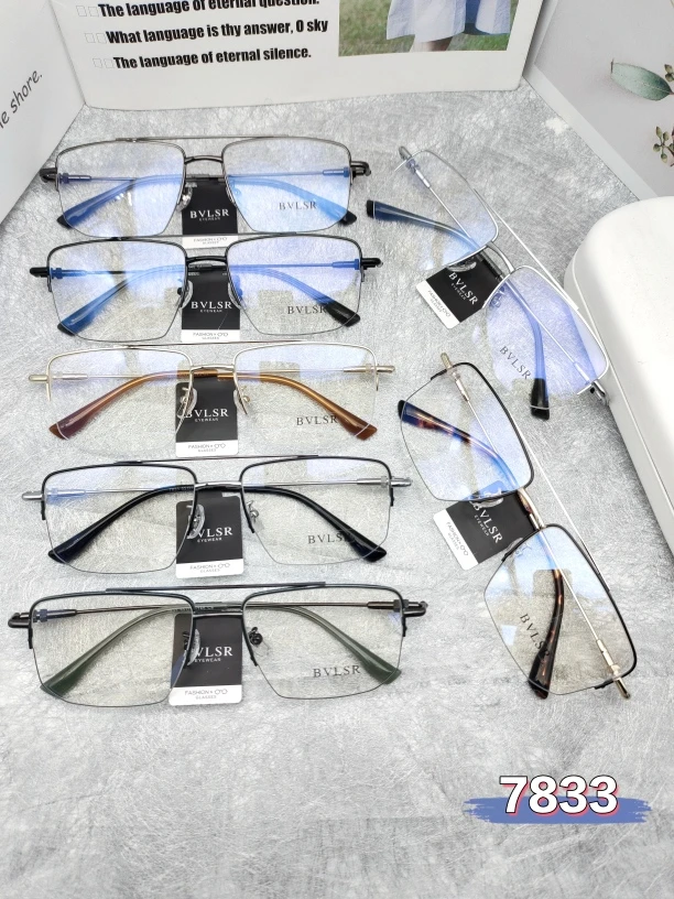 深圳电镀 复古 双梁半框 双色电镀 眼镜架 简约潮流时尚大框经典