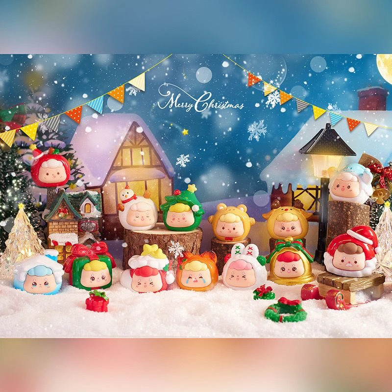 【拆盒】圣诞狂欢盲盒萌粒可爱惊喜盲袋潮玩手办