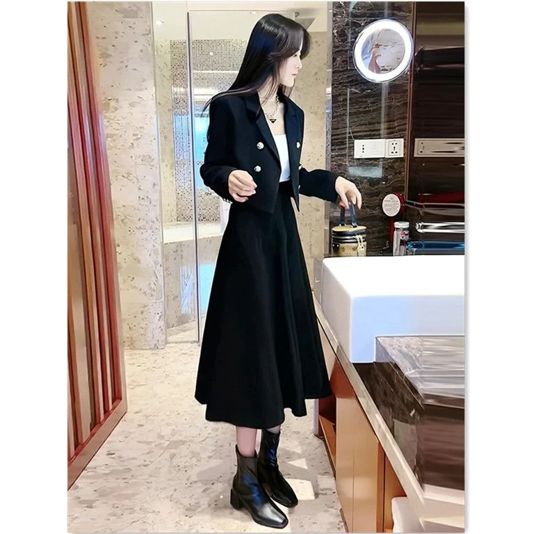 西装半身裙套装早秋装2024新款女装干练气质西装韩剧穿搭小香风半