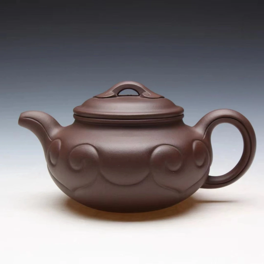 仿古如意壶,传统经典器型,泥料:原矿紫泥 容量:400ml左右