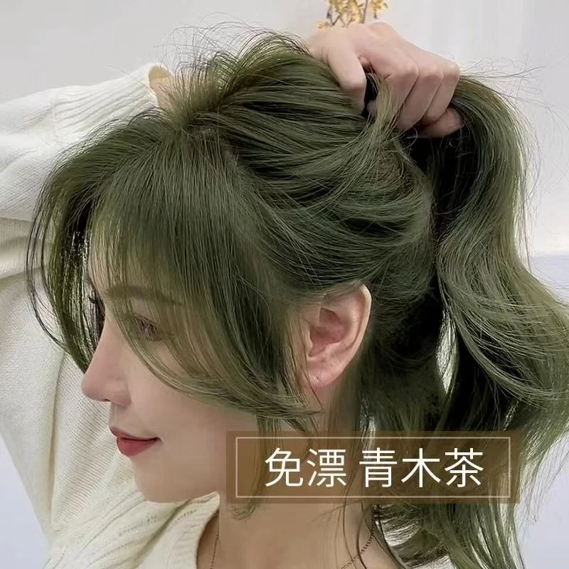 青木茶色染发剂2023流行黑茶色自己在家染发天然植物女无刺激正品