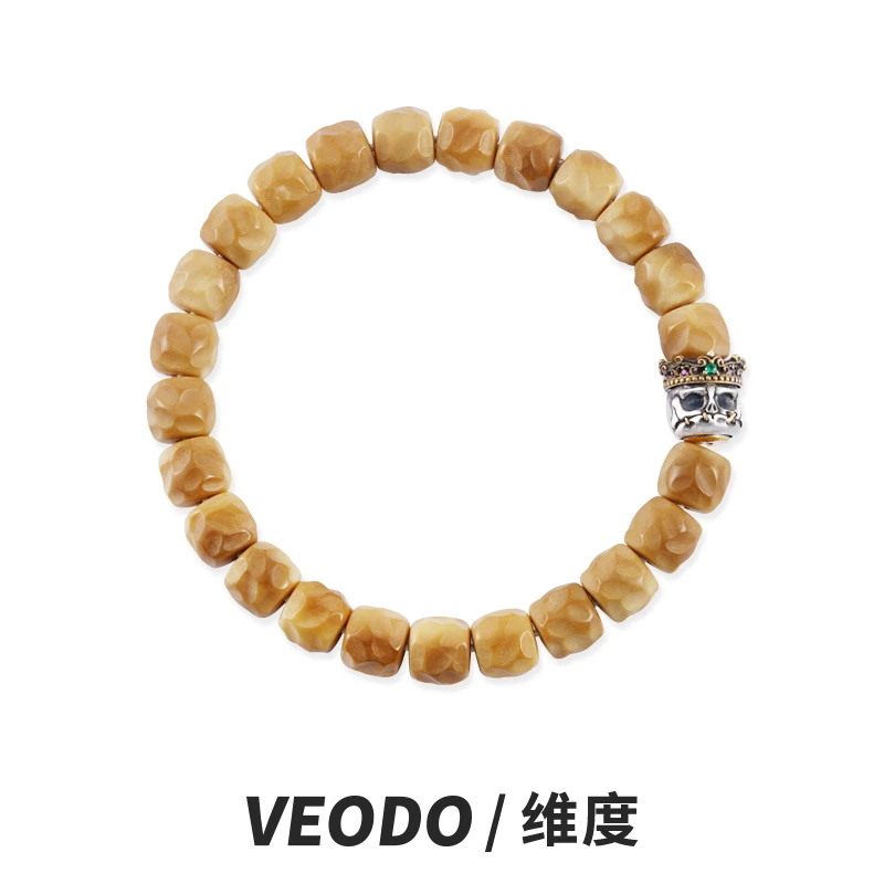 925银银制品 【莲花阿呆手串】男士文玩纯银配饰藏传尸陀林隔珠复古