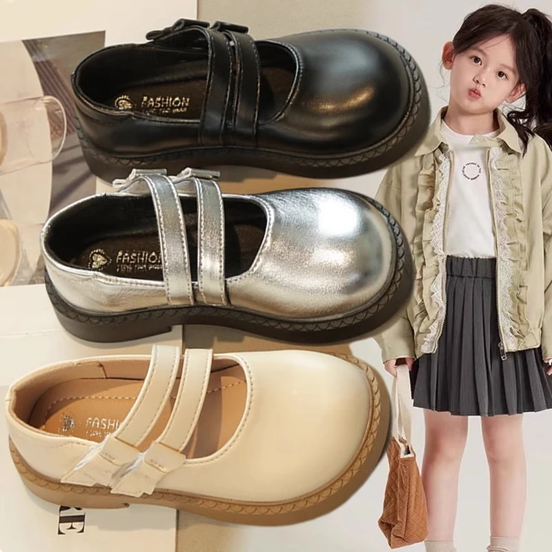 ABC女童小皮鞋2025春秋季小女孩百搭软底玛丽珍公主鞋中大童单鞋