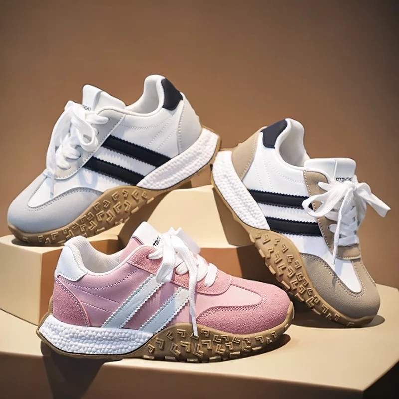 ABC女童板鞋2025春秋款德训鞋儿童透气休闲运动鞋男童软底阿甘鞋